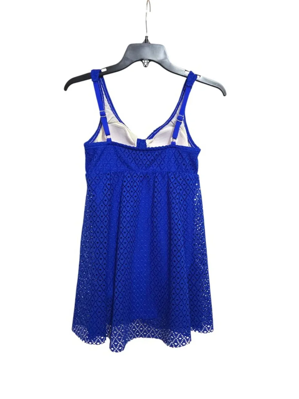 Swim Solutions Women's Blue Tummy Control One-Piece Swimsuit Size 8 - Picture 3 of 6